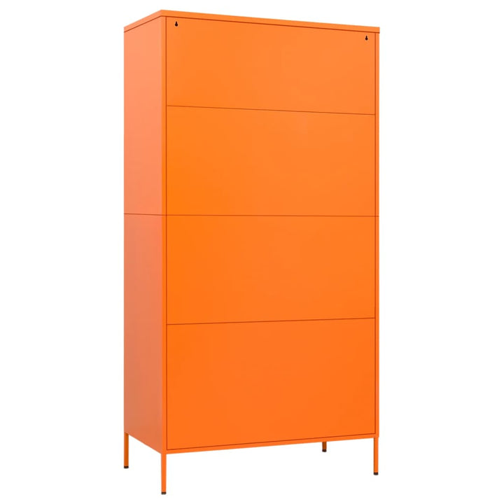 klædeskab 90x50x180 cm stål orange