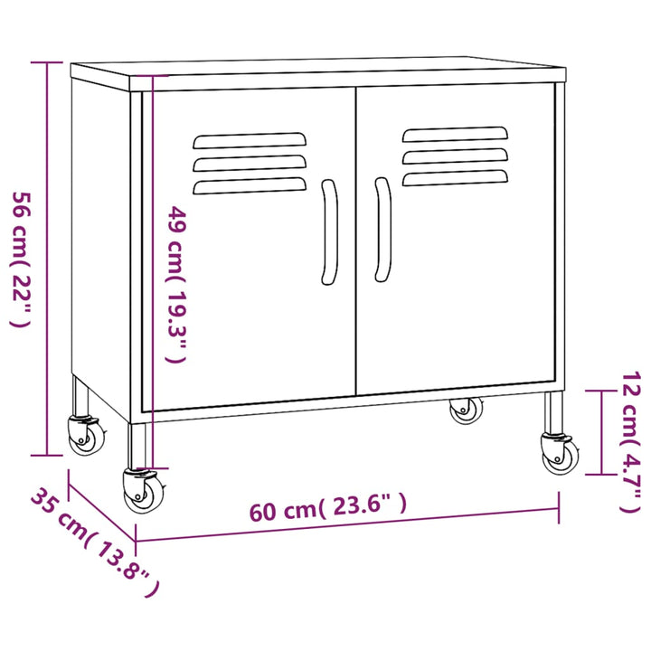 opbevaringsskab 60x35x56 stål sennepsgul