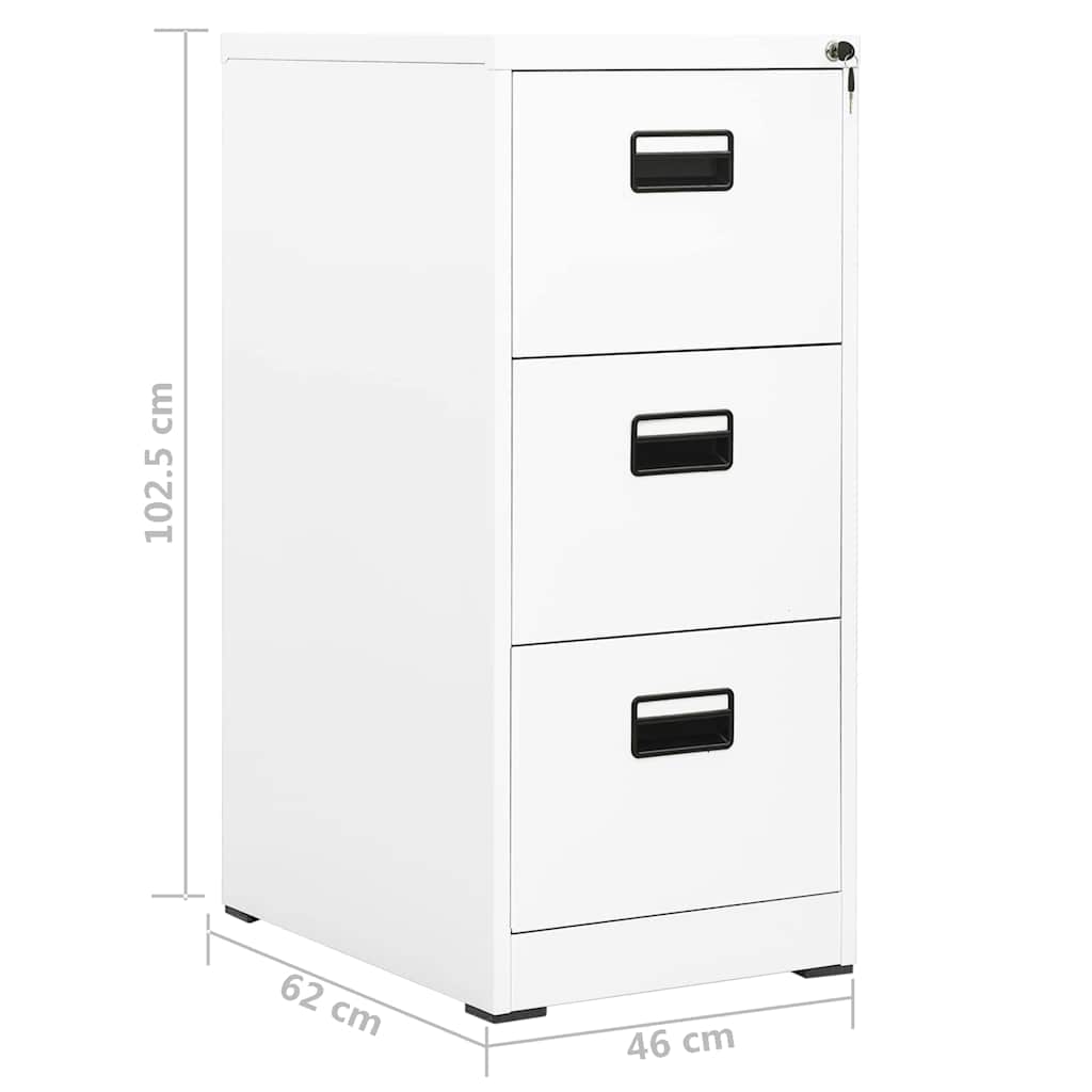 arkivskab 46x62x102,5 cm stål hvid