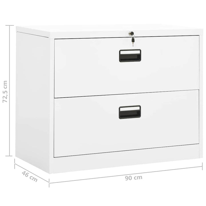 arkivskab 90x46x72,5 cm stål hvid