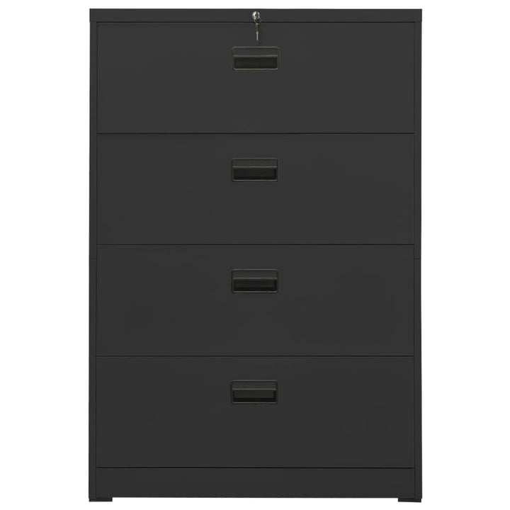 arkivskab 90x46x134 cm stål antracitgrå