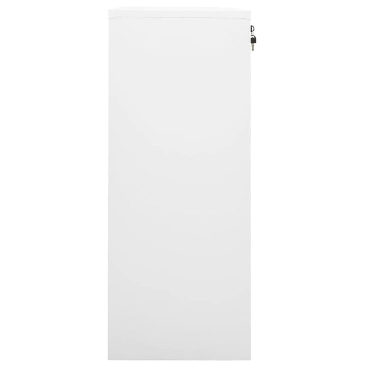 kontorskab 90x40x102 cm stål hvid