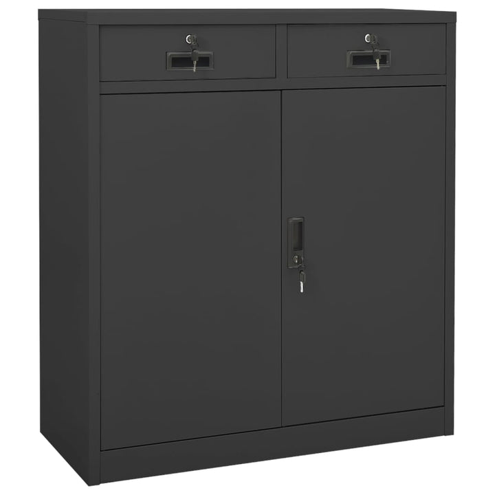 kontorskab 90x40x102 cm stål antracitgrå