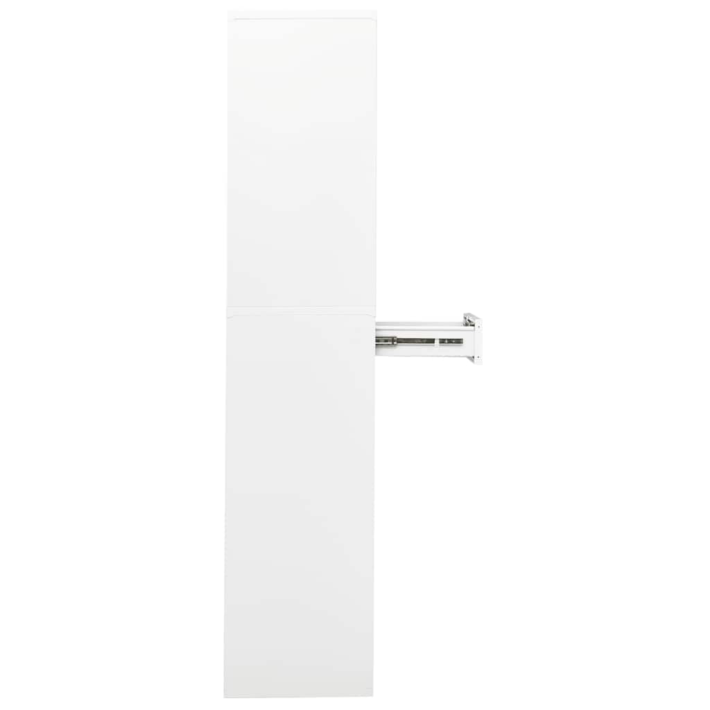kontorskab 90x40x180 cm stål hvid