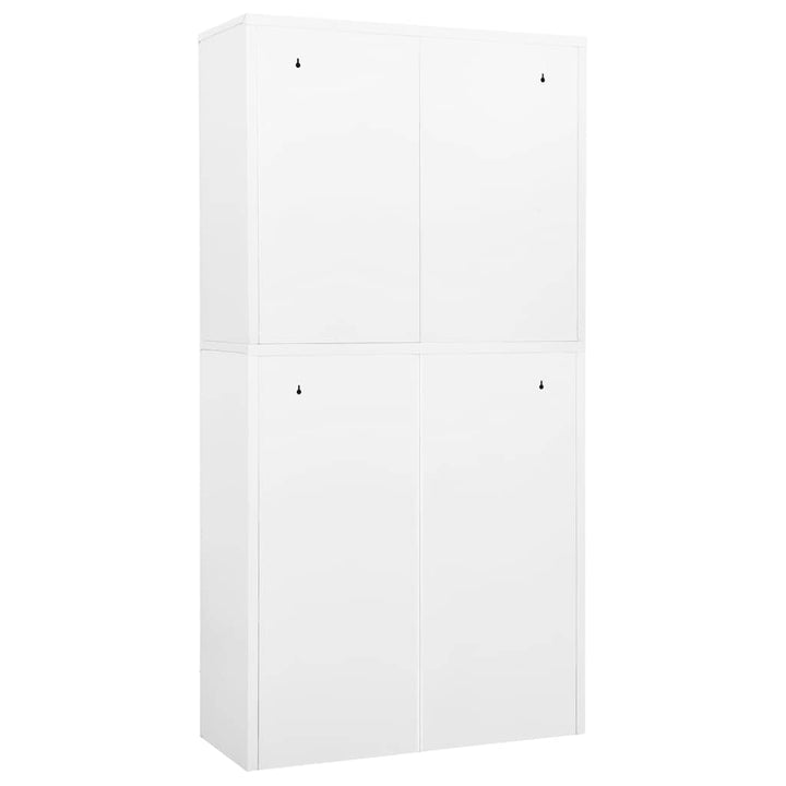 kontorskab 90x40x180 cm stål hvid