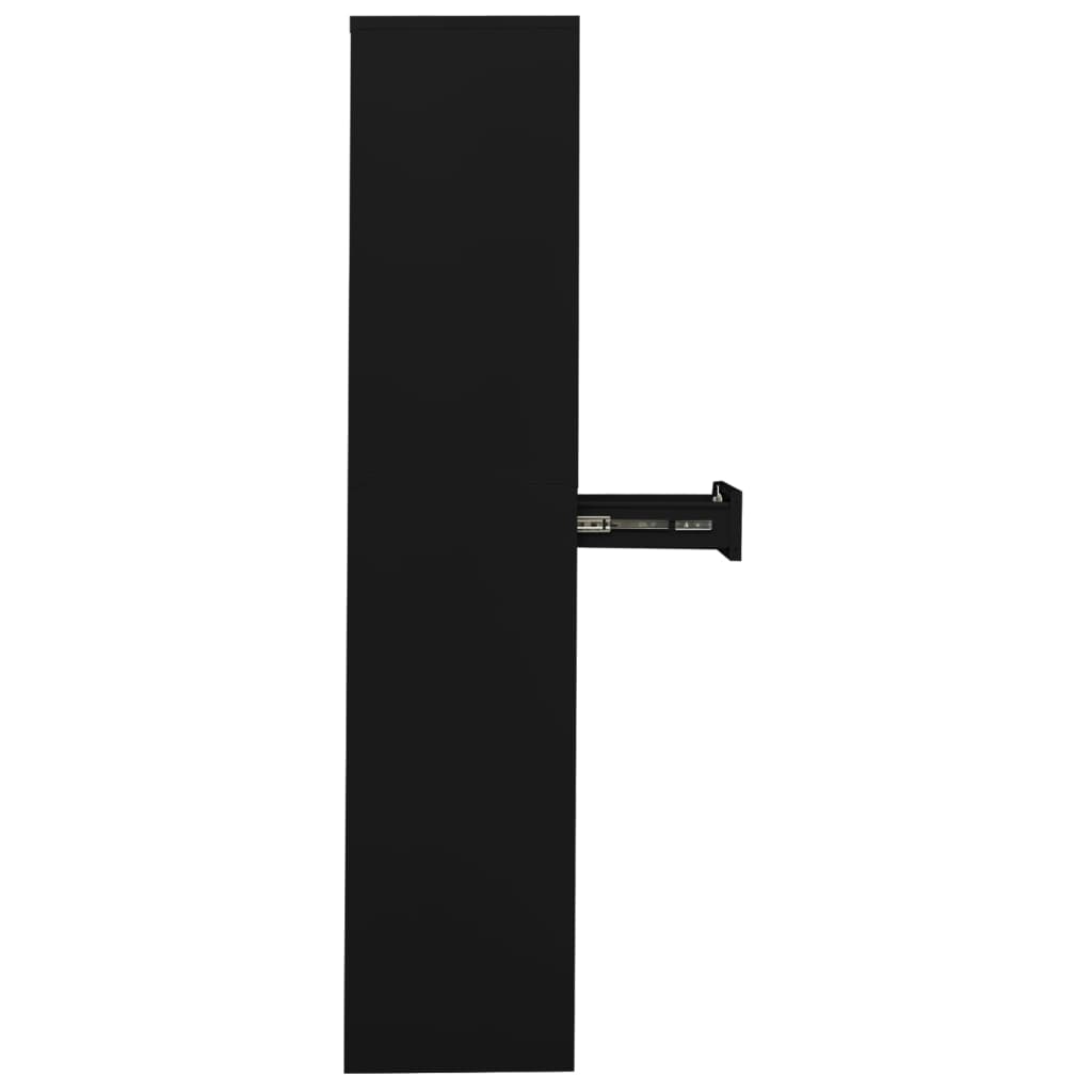 kontorskab 90x40x180 cm stål sort