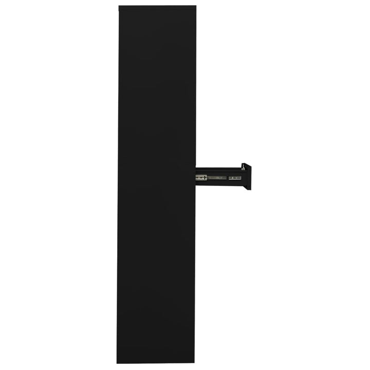 kontorskab 90x40x180 cm stål sort