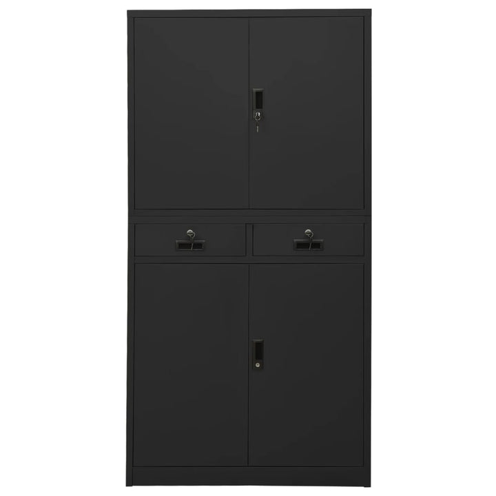 kontorskab 90x40x180 cm stål antracitgrå