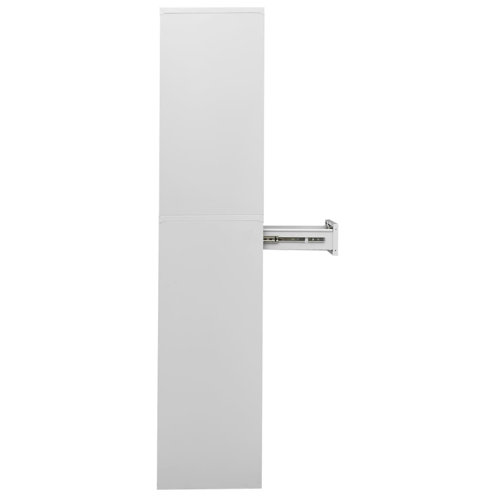 kontorskab 90x40x180 cm stål og hærdet glas lysegrå