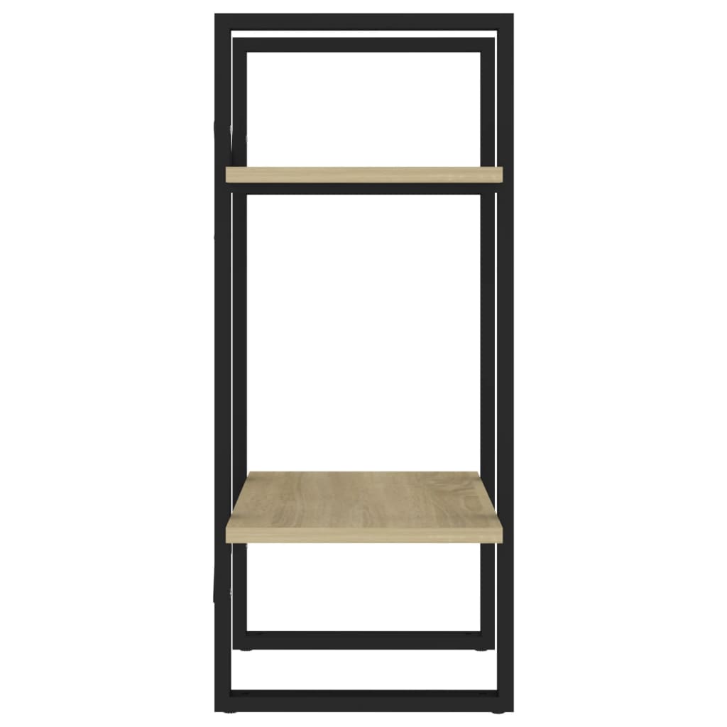 bogreol med 2 hylder 40x30x70 cm konstrueret træ sonoma-eg