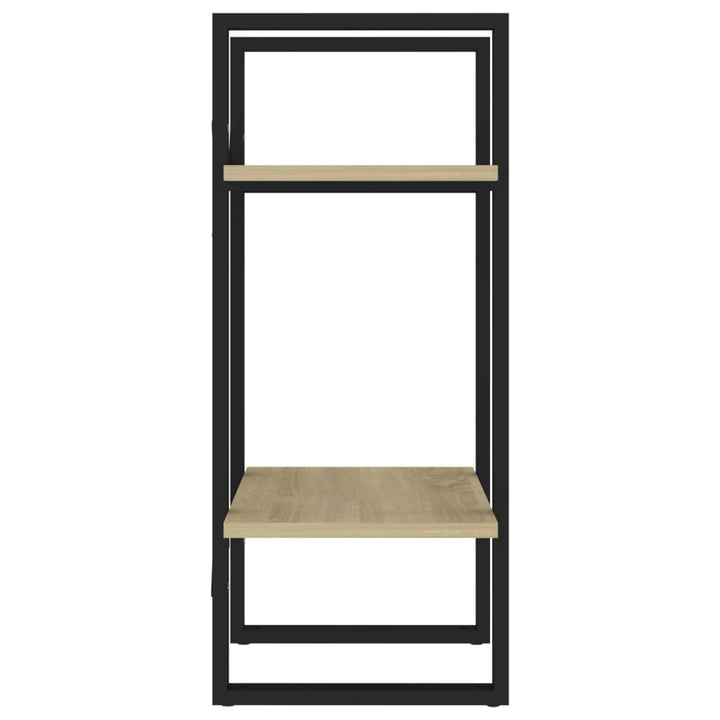bogreol med 2 hylder 40x30x70 cm konstrueret træ sonoma-eg