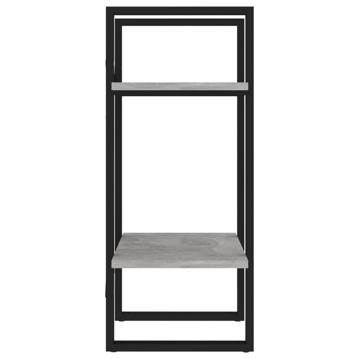 bogreol med 2 hylder 40x30x70 cm konstrueret træ betongrå