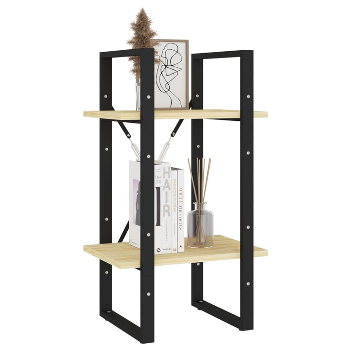 bogreol 40x30x70 cm 2 hylder massivt fyrretræ