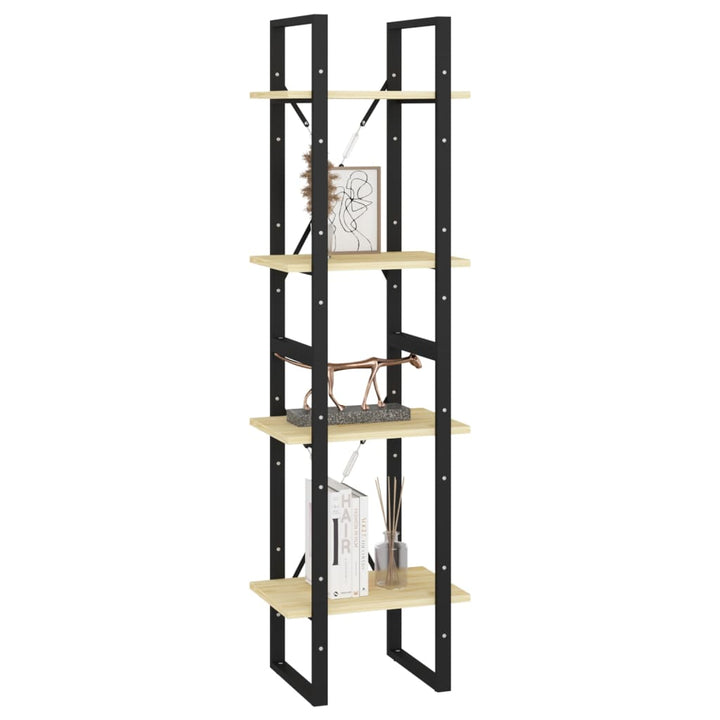 bogreol 40x30x140 cm 4 hylder massivt fyrretræ