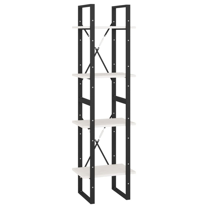 bogreol 40x30x140 cm 4 hylder massivt fyrretræ hvid