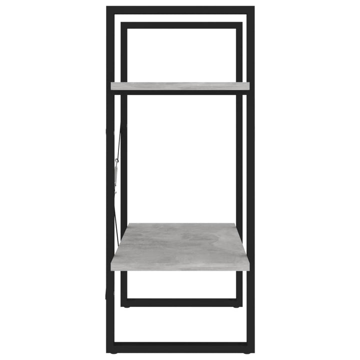 bogreol med 2 hylder 60x30x70 cm konstrueret træ betongrå