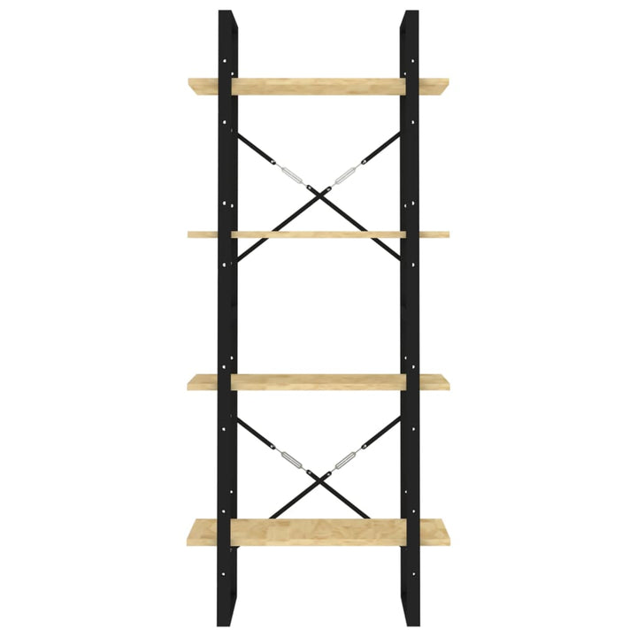 bogreol 60x30x140 cm 4 hylder massivt fyrretræ