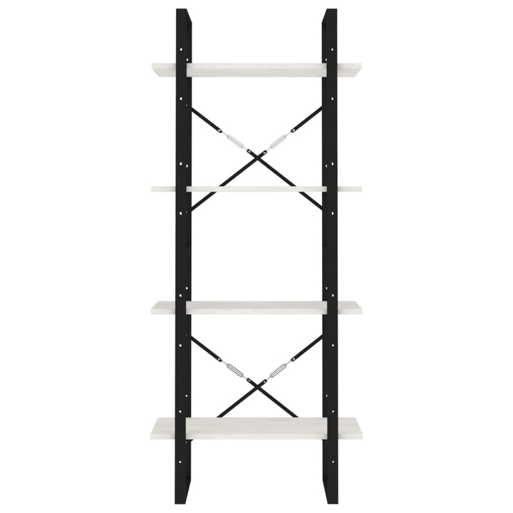 bogreol med 4 hylder 60x30x140 cm massivt fyrretræ hvid