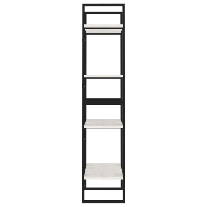 bogreol med 4 hylder 60x30x140 cm massivt fyrretræ hvid