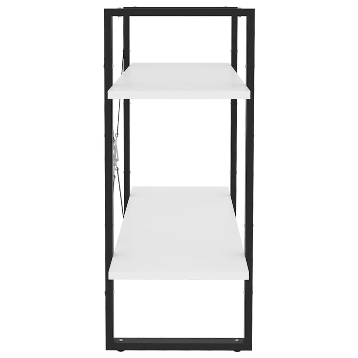 bogreol med 2 hylder 80x30x70 cm konstrueret træ hvid