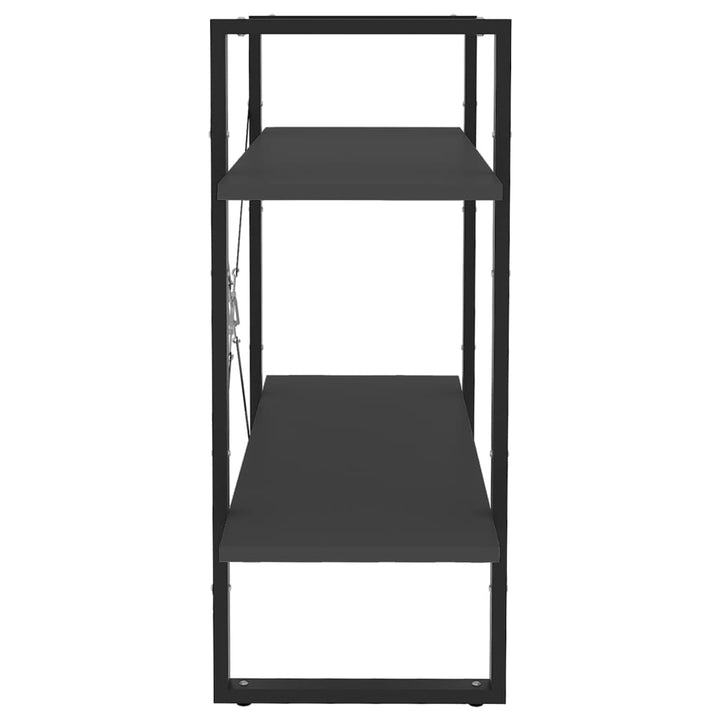 bogreol med 2 hylder 80x30x70 cm konstrueret træ grå
