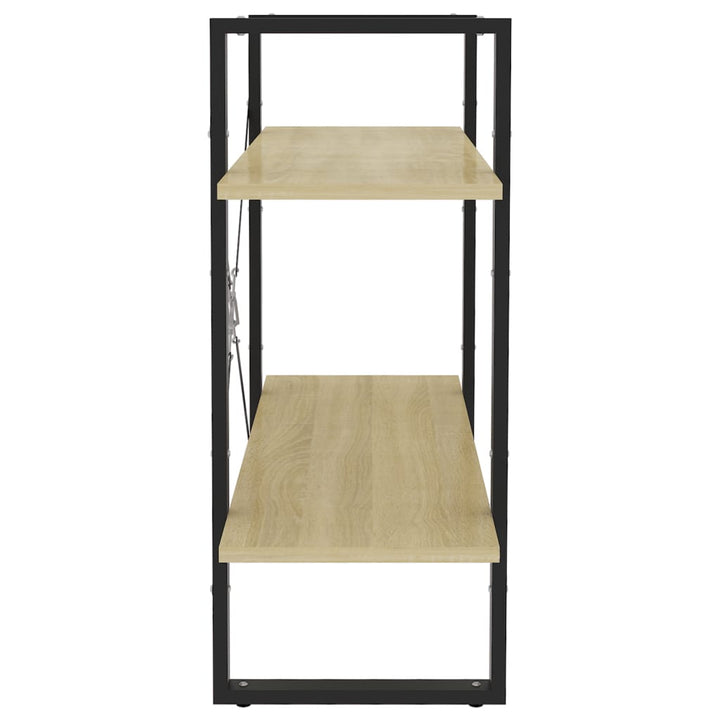 bogreol med 2 hylder 80x30x70 cm konstrueret træ sonoma-eg