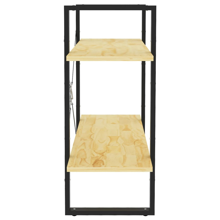 bogreol med 2 hylder 80x30x70 cm massivt fyrretræ