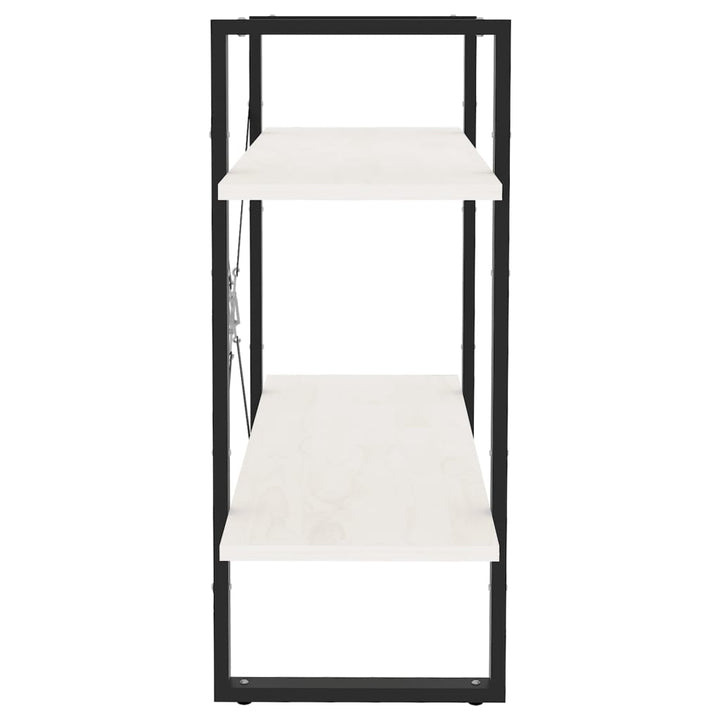 bogreol med 2 hylder 80x30x70 cm massivt fyrretræ hvid
