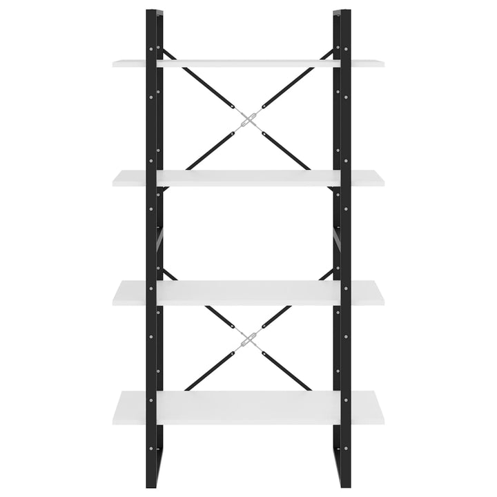 bogreol med 4 hylder 80x30x140 cm konstrueret træ hvid