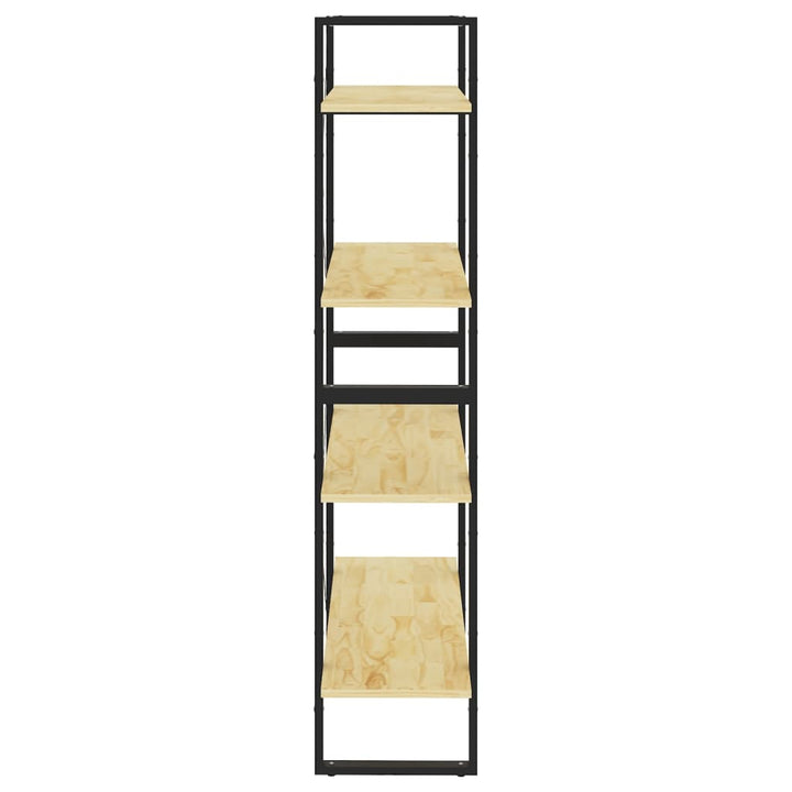 bogreol 80x30x140 cm 4 hylder massivt fyrretræ