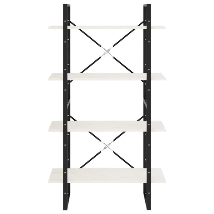 bogreol med 4 hylder 80x30x140 cm massivt fyrretræ hvid