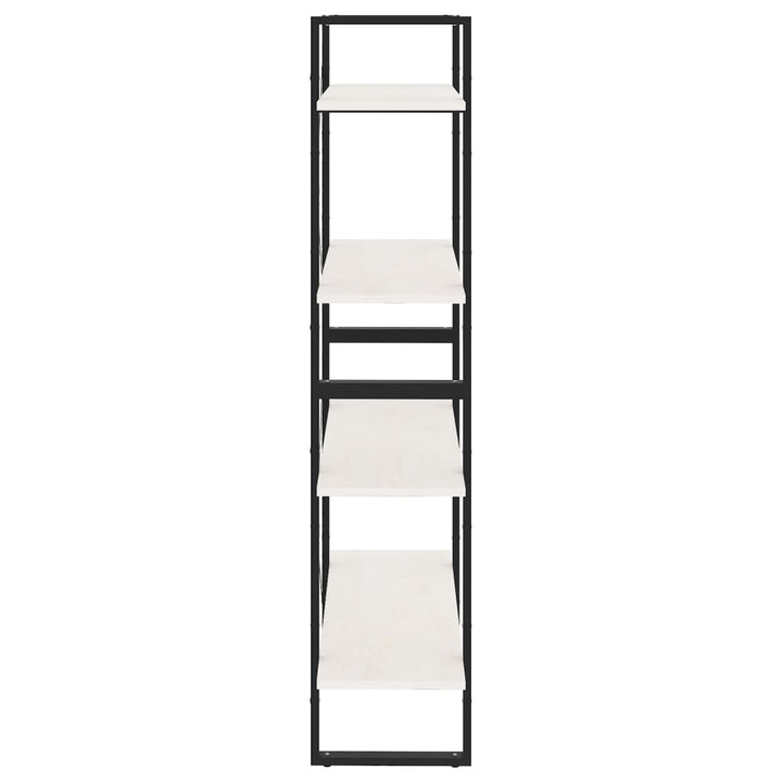 bogreol med 4 hylder 80x30x140 cm massivt fyrretræ hvid