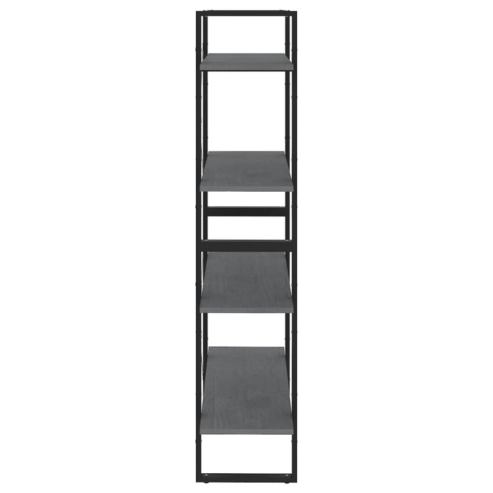 bogreol med 4 hylder 80x30x140 cm massivt fyrretræ grå