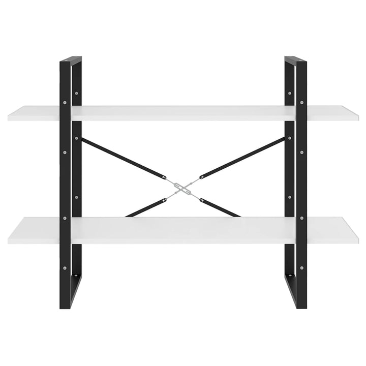 bogreol med 2 hylder 100x30x70 cm konstrueret træ hvid