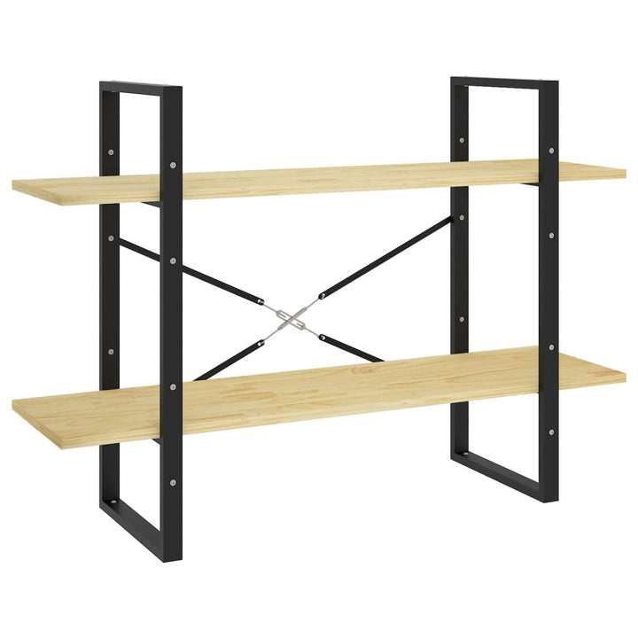 bogreol 100x30x70 cm 2 hylder massivt fyrretræ
