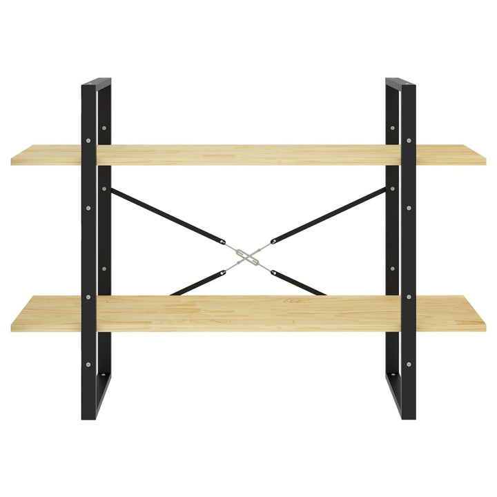 bogreol 100x30x70 cm 2 hylder massivt fyrretræ