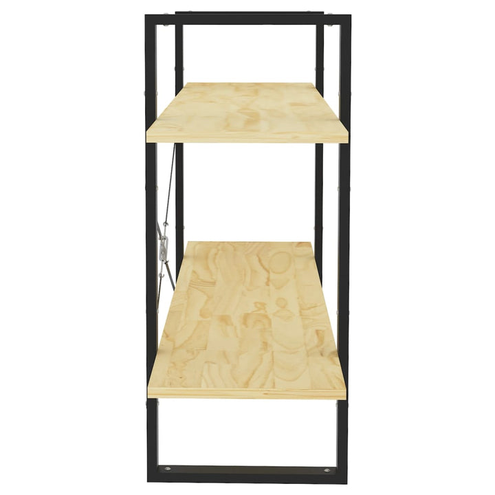 bogreol 100x30x70 cm 2 hylder massivt fyrretræ