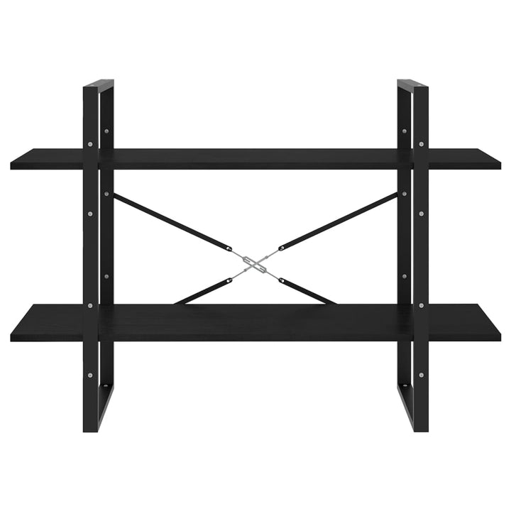 bogreol med 2 hylder 100x30x70 cm massivt fyrretræ sort