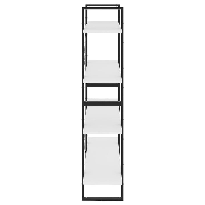 bogreol med 4 hylder 100x30x140 cm konstrueret træ hvid