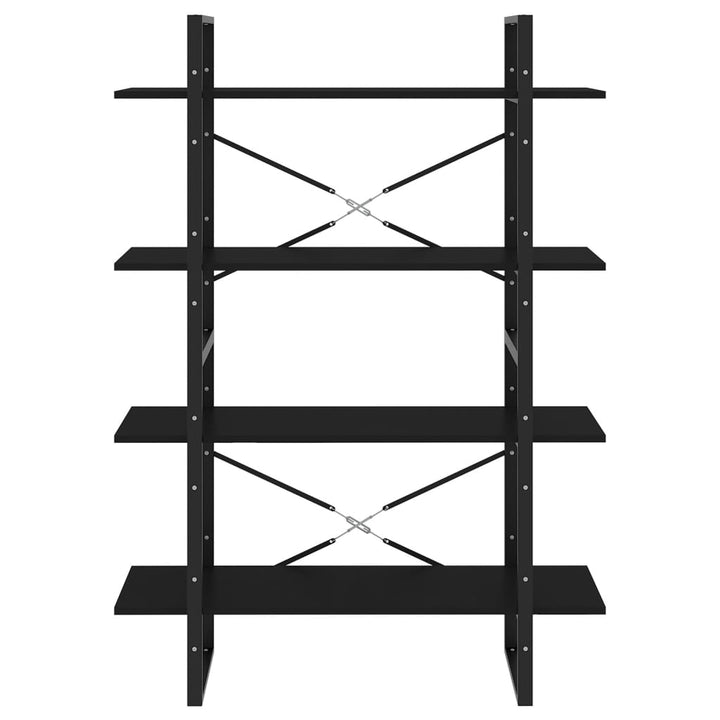bogreol med 4 hylder 100x30x140 cm konstrueret træ sort
