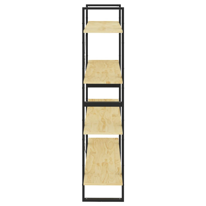 bogreol 100x30x140 cm 4 hylder massivt fyrretræ