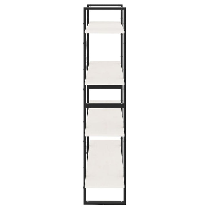 bogreol med 4 hylder 100x30x140 cm massivt fyrretræ hvid