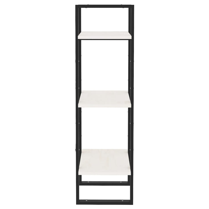 bogreol med 3 hylder 40x30x105 cm massivt fyrretræ hvid