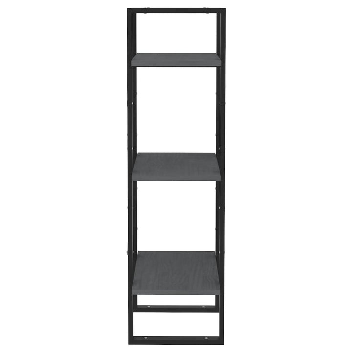 bogreol med 3 hylder 40x30x105 cm massivt fyrretræ grå