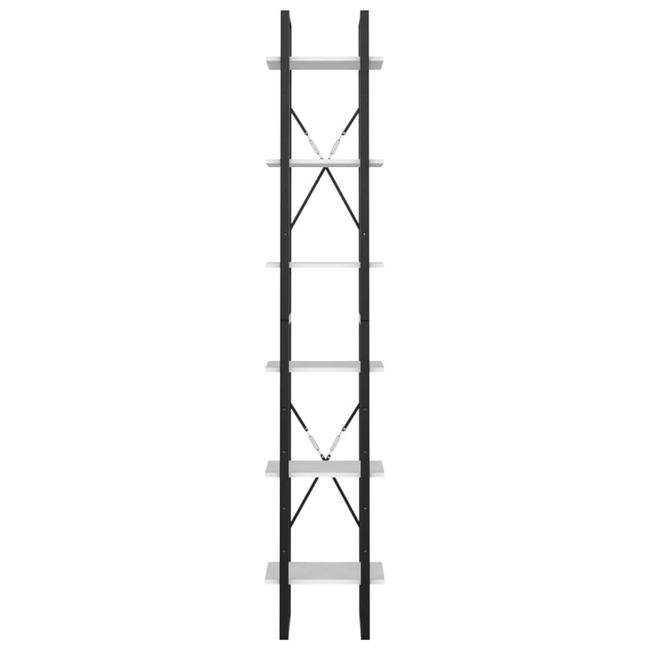 bogreol med 6 hylder 40x30x210 cm konstrueret træ hvid