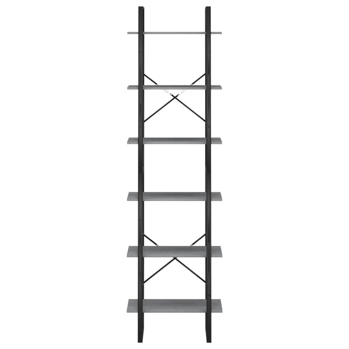 opbevaringsreol 60x30x210 cm massivt fyrretræ grå