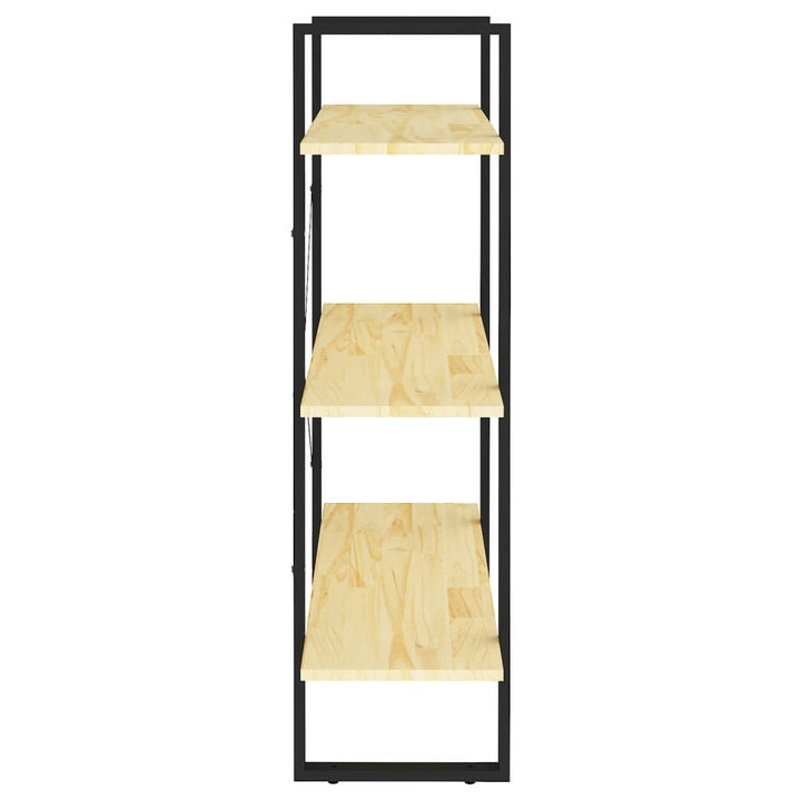 bogreol 80x30x105 cm 3 hylder massivt fyrretræ