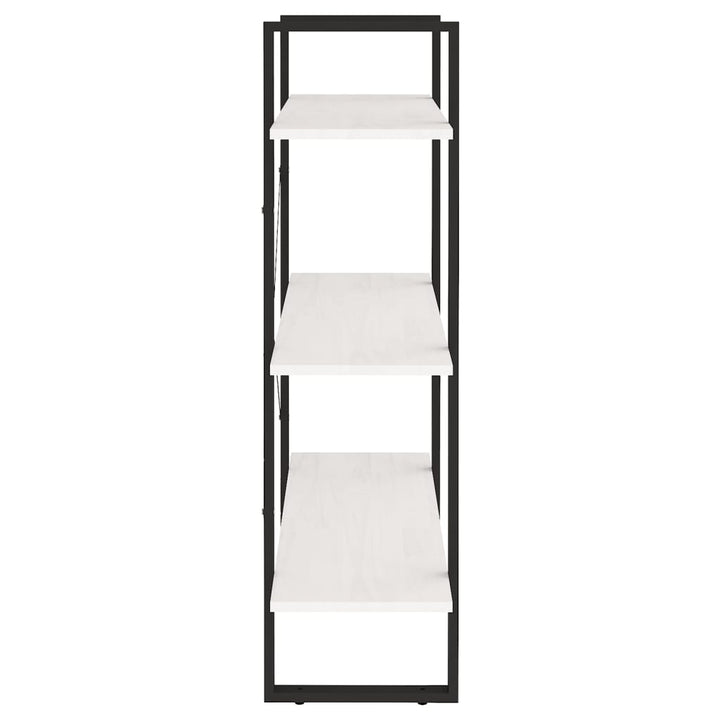 bogreol med 3 hylder 80x30x105 cm massivt fyrretræ hvid