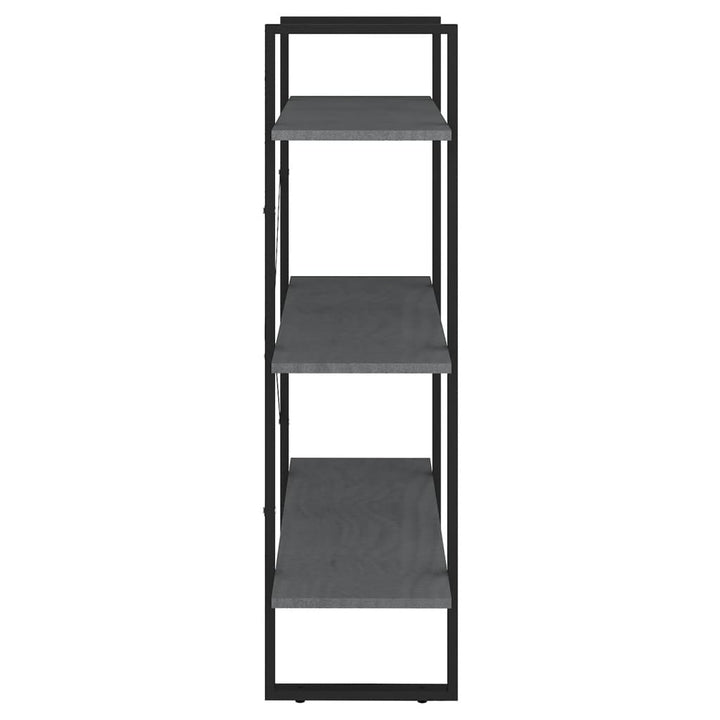 bogreol med 3 hylder 80x30x105 cm massivt fyrretræ grå