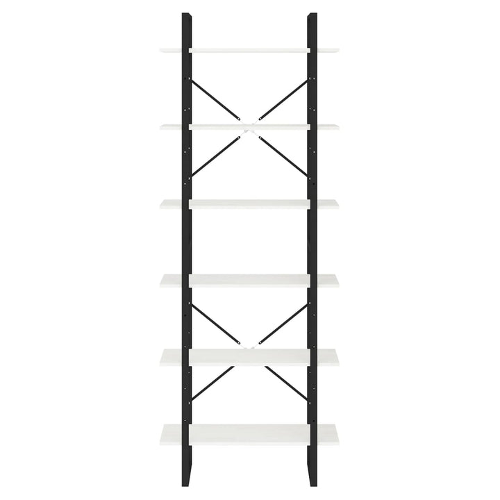 reol 80x30x210 cm massivt fyrretræ hvid